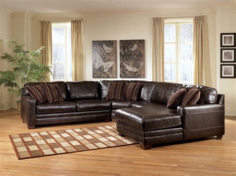 Spectacular Brown Leather Sectional Sofa Black And White Chaise