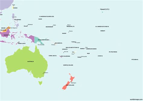 Political map of Oceania - World in maps