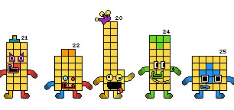 Pixilart - Numberblocks 20 25 by Rocky1337