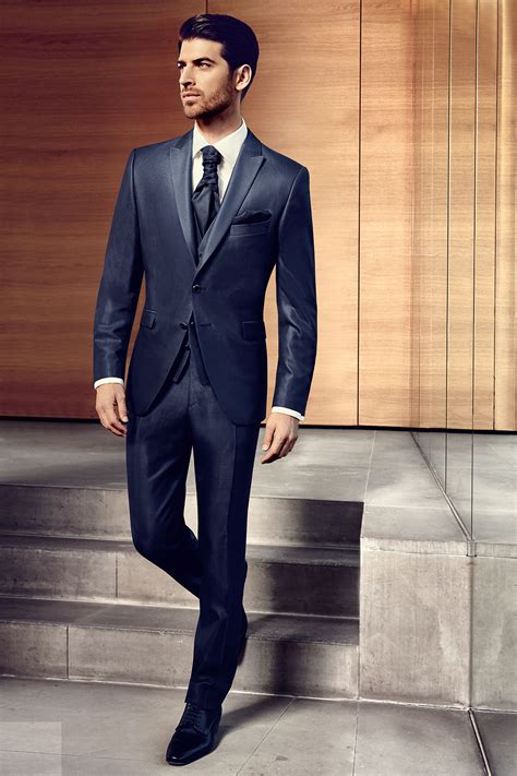 Dark Blue Wool-Silk Suit - Tom Murphy's Formal and Menswear