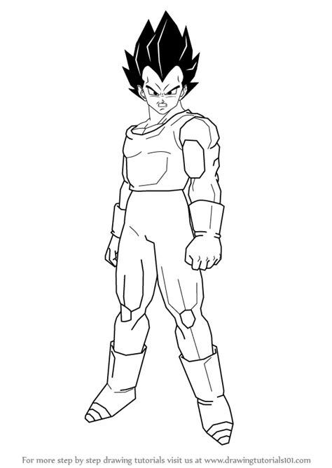 Learn How to Draw Vegeta from Dragon Ball Z (Dragon Ball Z) Step by ...