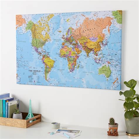 Map Of The World Canvas - New York Map Poster