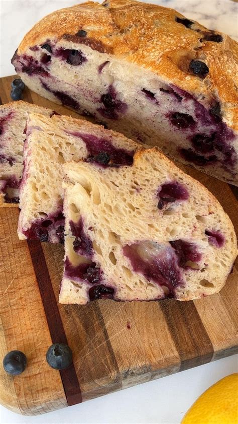 Lemon Blueberry Sourdough Bread [Video] | Recipe using sourdough ...