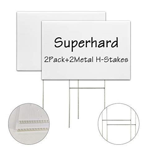 LARREEDE Blank Yard Signs with Stakes, 2 Pack 18 x 12 Inches White ...