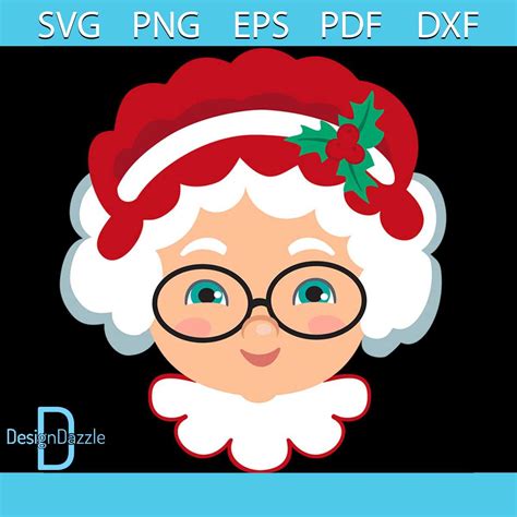 mrs claus face svg - Inspire Uplift