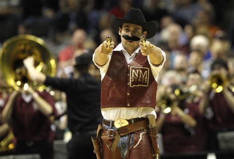 New Mexico State mascot performs during a timeout during the Aggies ...