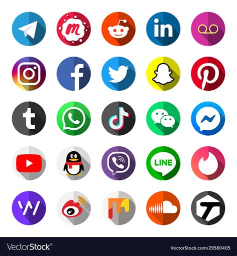 Social Media Logo Vector Art Png Social Media Icons Set Logo Vector ...