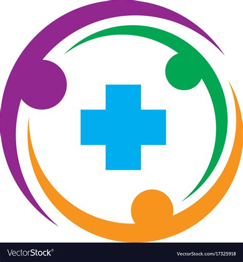 Circle human plus healthcare logo Royalty Free Vector Image