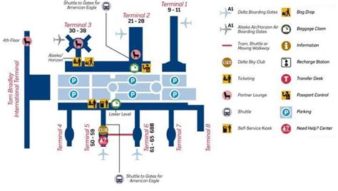 Delta airport map - Lax airport map delta (California - USA)