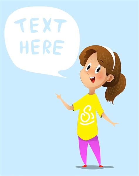 Premium Vector | Cartoon girl with speech bubble.