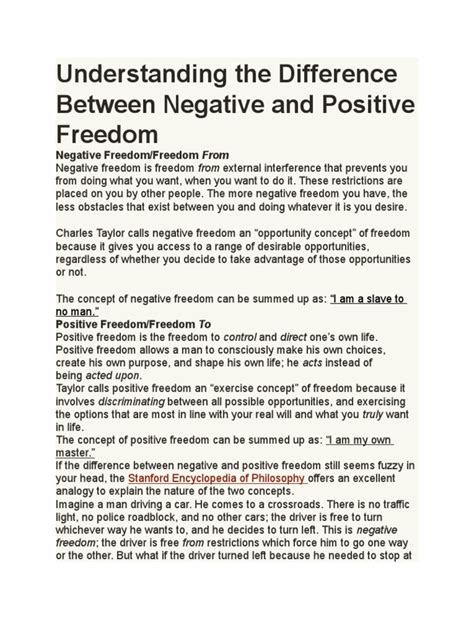 Understanding The Difference Between Negative and Positive Freedom ...