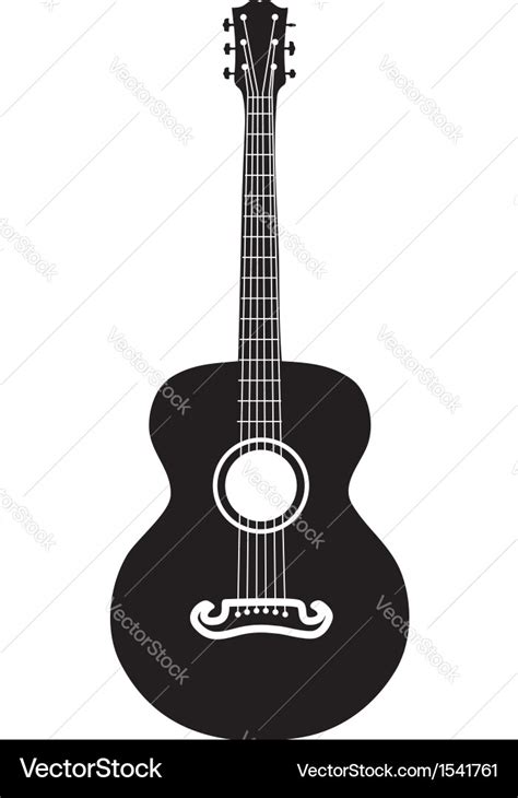 Acoustic guitar silhouette Royalty Free Vector Image