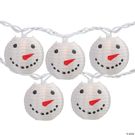 Northlight White Snowman Paper Lantern Christmas Lights, 10 Count ...