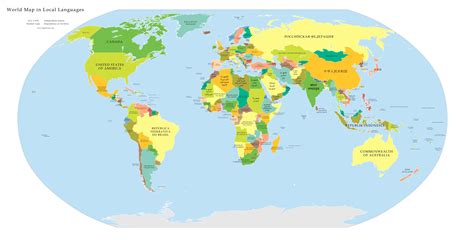 High Resolution political map of the world, with countries labeled in ...