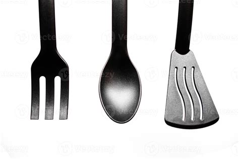 black kitchen utensils on white background 21896108 Stock Photo at Vecteezy