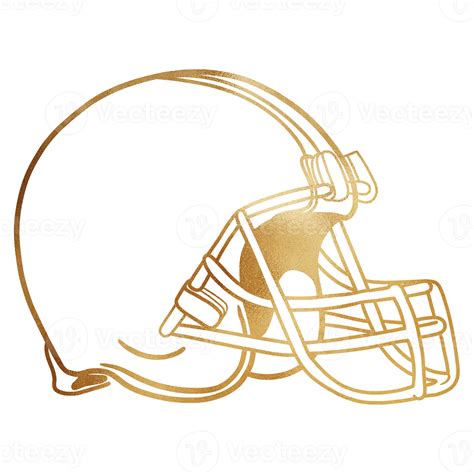 Golden American Football Helmet Outline 21285984 PNG