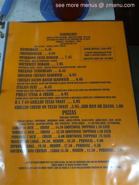 Menu at Monon Pub & Grill, Monon