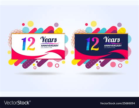 12 years pop anniversary modern design elements Vector Image