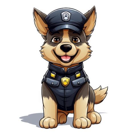 Premium Ai Image Cartoon Police Dog Vector Illustration Isolated On A