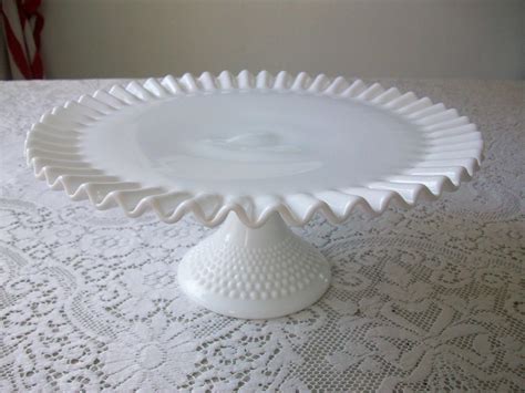 Fenton White Milk Glass Cake Stand - Glass Designs