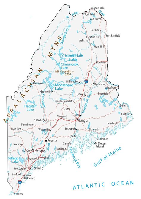 Maine Map With Towns - Jolie Madelyn