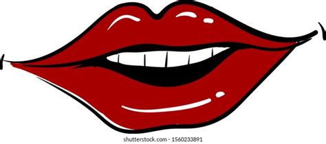 Red Lips Smiling Illustration Vector On Stock Vector (Royalty Free ...