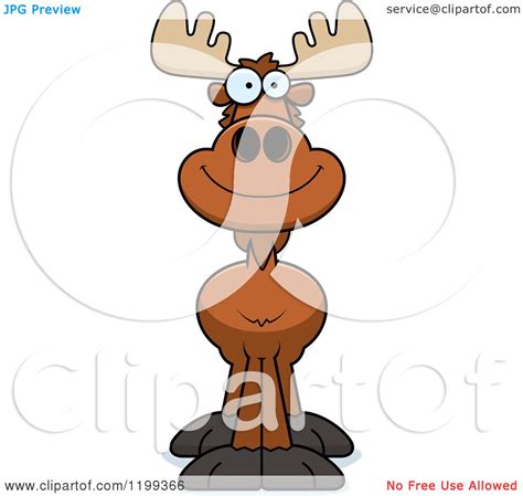 Cartoon of a Happy Smiling Moose - Royalty Free Vector Clipart by Cory ...