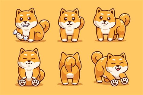 Collection Of Shiba Inu Cartoon Characte Graphic By Rexcanor · Creative