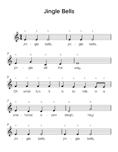 Jingle Bells - Easy Piano Sheet Music