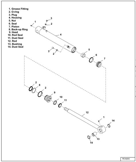 BobCat E35 - CYLINDER (BUCKET) - Parts Identification