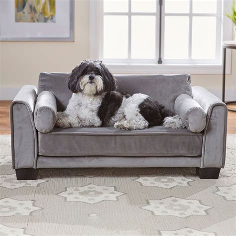 ENCHANTED HOME PET Jordan Sofa Dog Bed w/Removable Cover, Dark Grey ...