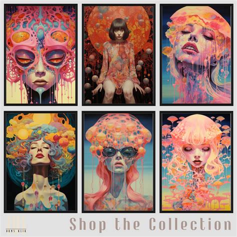 Surrealism Neon Trippy Wall Art - Featsy | Online Flea & Craft Marketplace