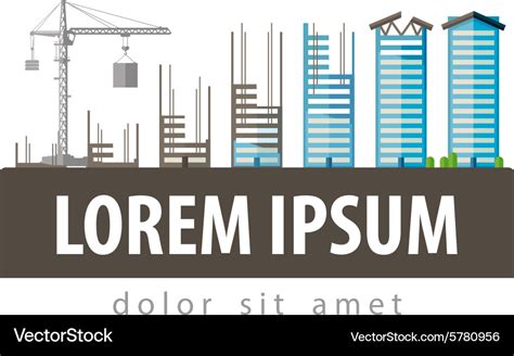 Construction site logo design template Royalty Free Vector