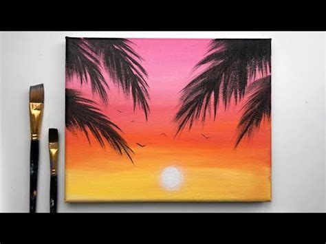 Easy Sunset Acrylic Painting Tutorial For Beginners Step By Step ...