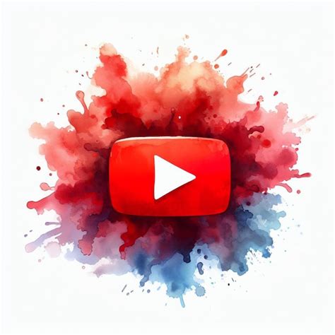 Premium Photo | YouTube logo illustration in watercolor splash in white ...