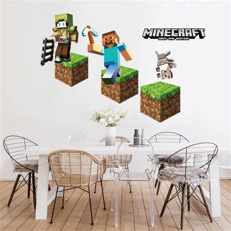 Wall Stickers Minecraft 3D | Kids room wall decals, Wall stickers, Wall ...