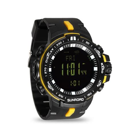 Outdoor Digital Sport Watch Men 5ATM Water Resistant Altimeter Compass ...