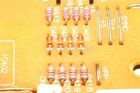 Resistors on circuit board stock photo. Image of circuit - 12074584