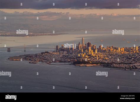 San Francisco Skyline at Sunset Aerial Photography Stock Photo - Alamy