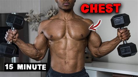 15 MINUTE DUMBBELL CHEST WORKOUT AT HOME | NO BENCH NEEDED! - Super ...