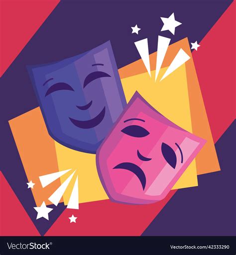 Theater masks cinema Royalty Free Vector Image