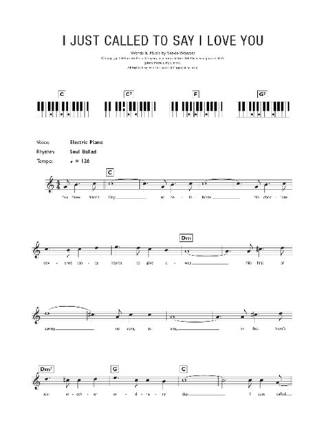 I Just Called To Say I Love You | Sheet Music Direct