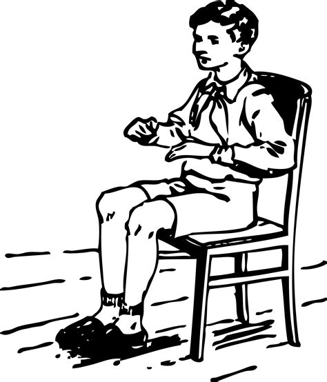 Clipart - boy sitting in chair