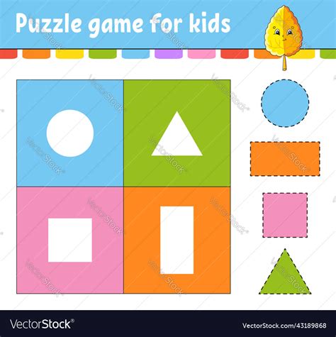 Puzzle game for kids cut and paste cutting Vector Image