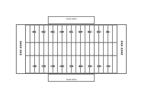 American football field dimensions. Outline football playground top ...