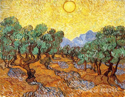 Aliexpress.com : Buy Olive Trees with Yellow Sky and Sun by Vincent Van ...