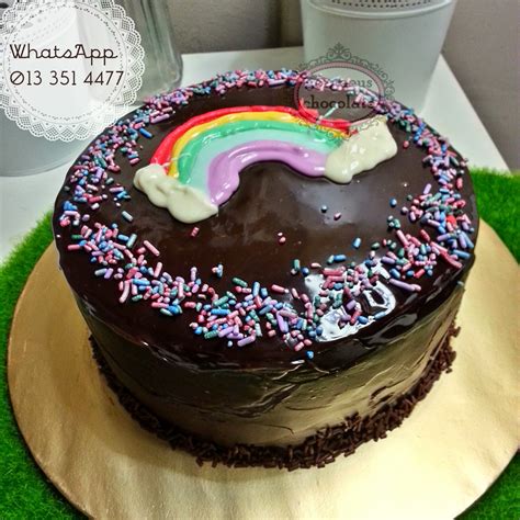 My Gorgeous Homemade Chocolate: RAINBOW CAKE WITH CHOCOLATE GANACHE