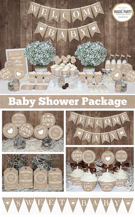 √ Rustic Baby Shower Decorations