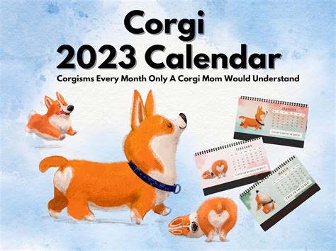 Corgi Calendar 2023 Corgi Calendar Corgi Gifts Corgi Lover - Etsy