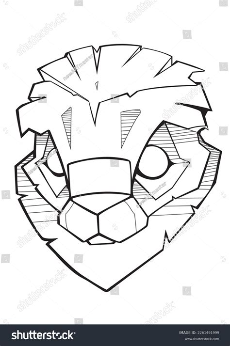 Lion Face Cartoon Art Drawing Stock Vector (Royalty Free) 2261491999 ...